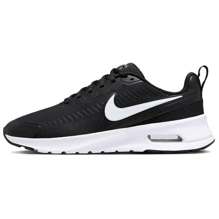 Nike Air Max Nuaxis Fabric Comfortable Cushioning Breathable Rebound Low top Casual Shoes Men's Black White