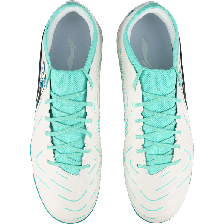Li Ning TF Turf Artificial Turf Slip Resistant Abrasion Resistant Soccer Shoes Unisex White Green