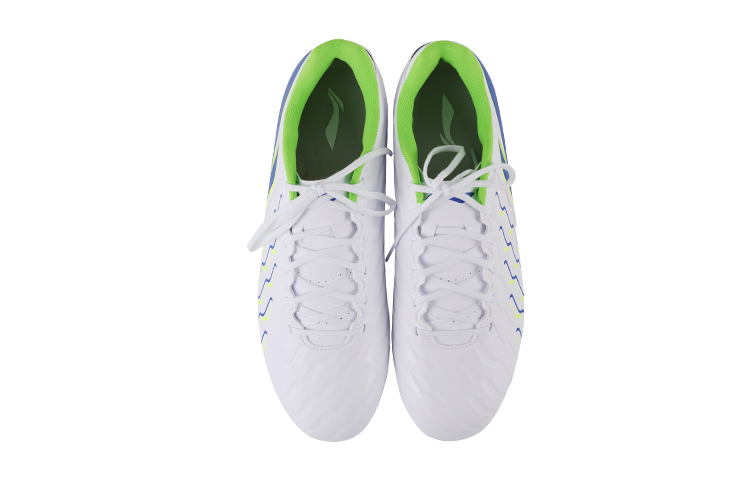 Li Ning MG Multi Ground Cushioning Slip Resistant Abrasion Resistant Soccer Shoes Men’s White