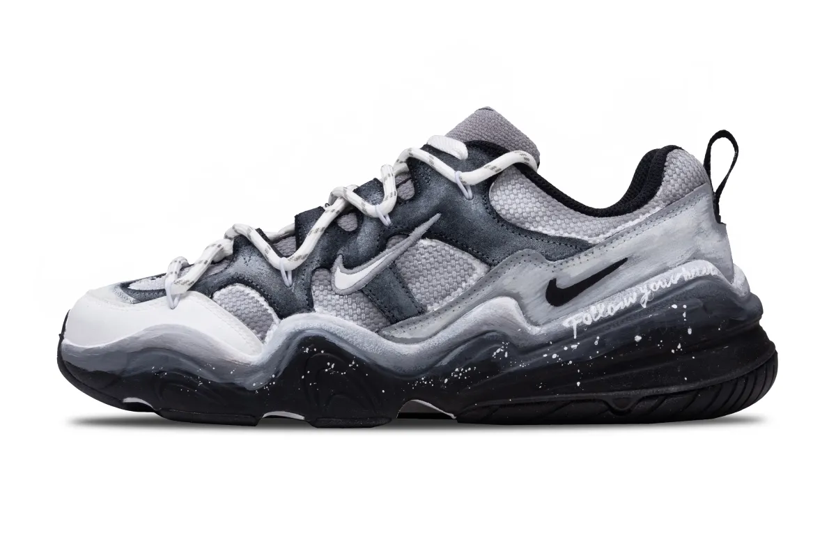 Nike Tech Hera Pursue Stars, Cool Innovation Space Abrasion Resistant Low top Casual Shoes Unisex Black Gray