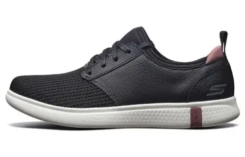 Skechers Go Walk 6 Mesh, Cow Leather Comfortable Low top Casual Shoes Women's Black Pink
