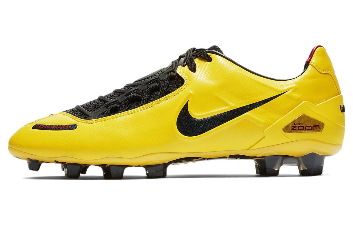 Nike Total 90 Laser SE round head lace-up FG (glue spikes) non-slip and wear-resistant football shoes for men and women, yellow and black