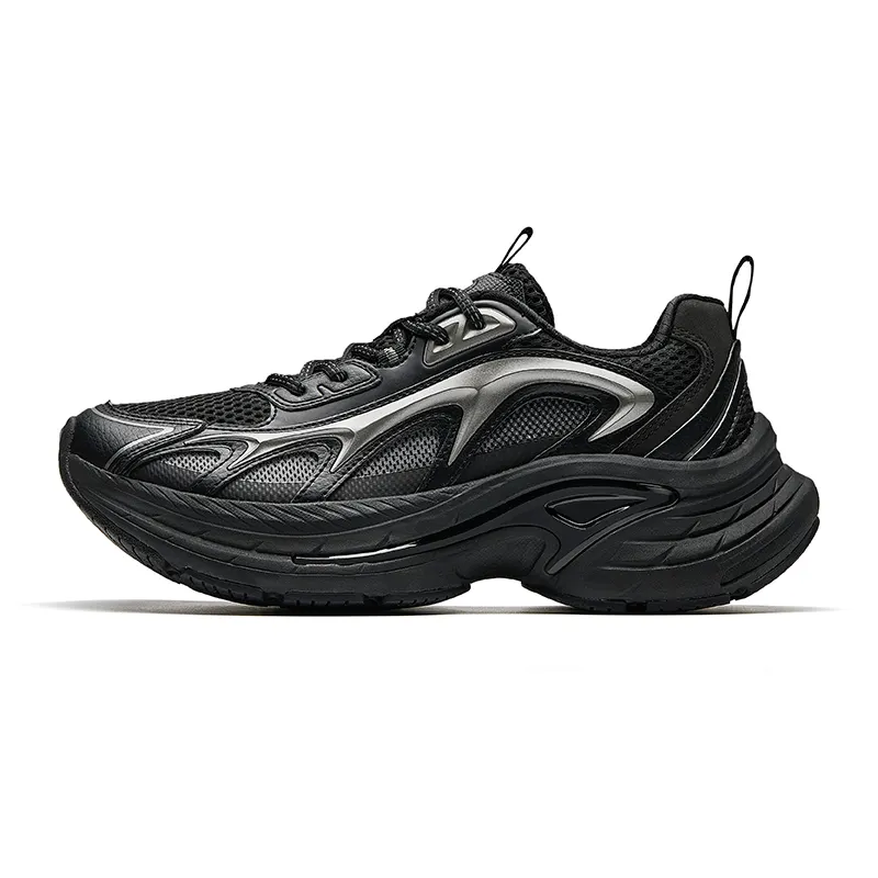 Anta Slip Resistant Abrasion Resistant Low top Casual Shoes Men's Basic Black Gunmetal Gray