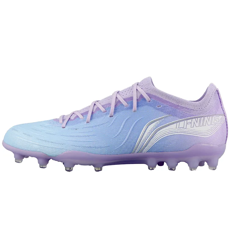 Li Ning MG Multi Ground Soft Ground Synthetic Leather Soccer Shoes Men's Blue Purple