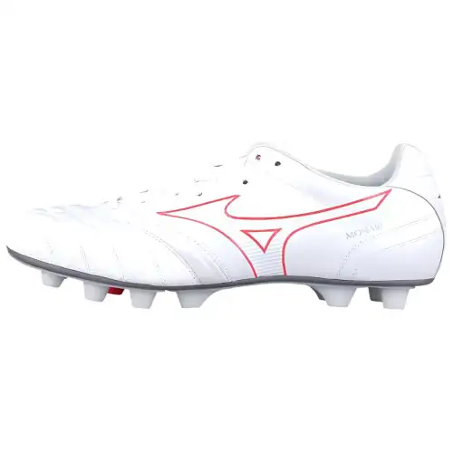 Mizuno Monarcida FG Firm Ground Kangaroo Leather Cushioning Slip Resistant Abrasion Resistant Soccer Shoes Men's White