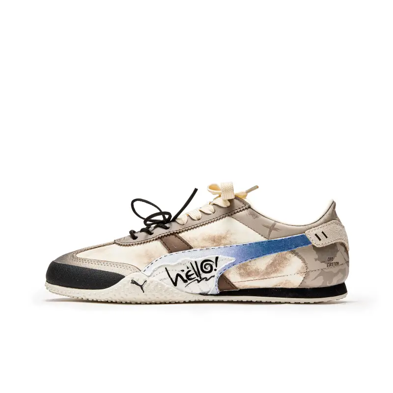 PUMA Bella Slip Resistant Abrasion Resistant Low top Casual Shoes Unisex Beige Brown Blue