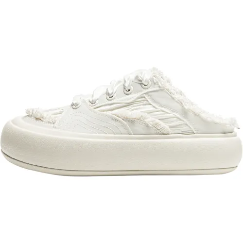 Li Ning Cream Puff Mule Slip Resistant Abrasion Resistant Low top Casual Shoes Women's Ivory