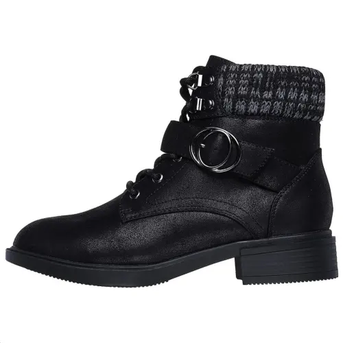 Skechers Short Combat Boots Women's Black