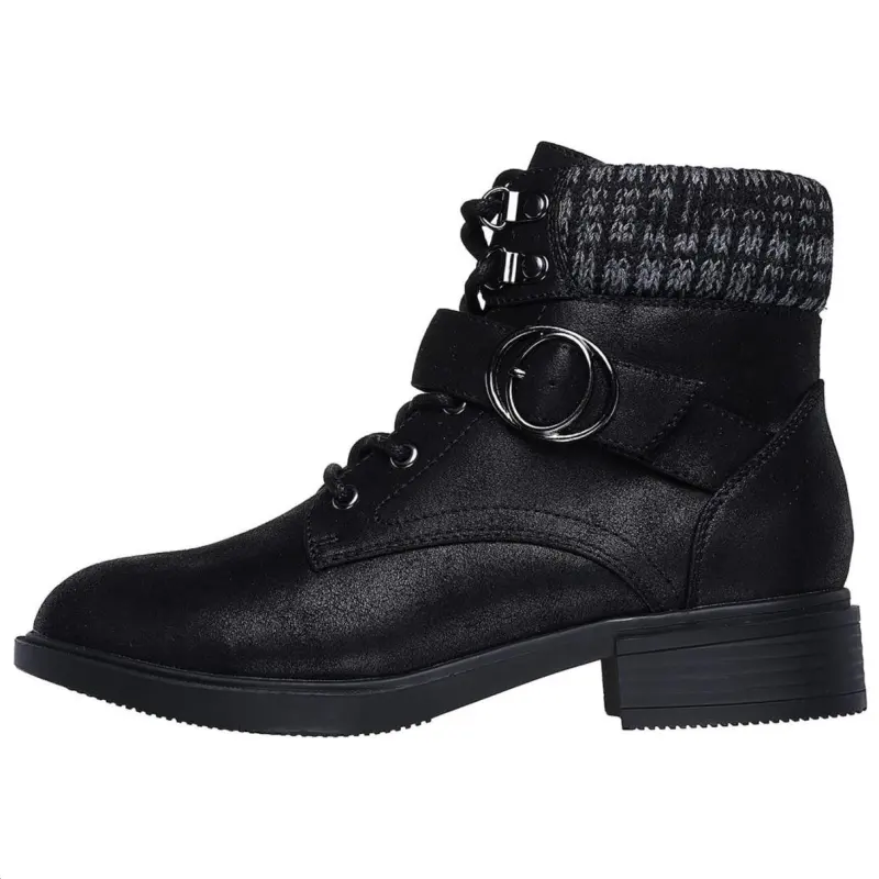 Skechers Short Combat Boots Women's Black