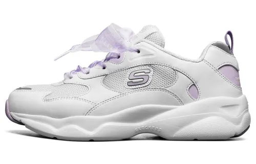Skechers D'LITES AIRY Textile, Artificial Leather Low top Casual Shoes Women's White Purple