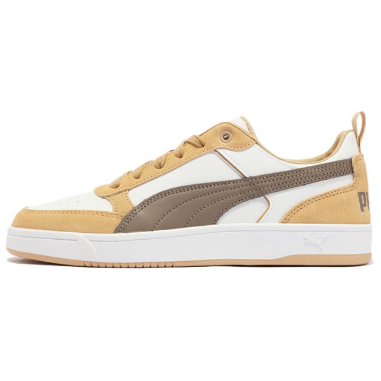PUMA DRIBBLE Fashion Trend Abrasion Resistant Low top Skateboard Shoes Unisex White/Tan