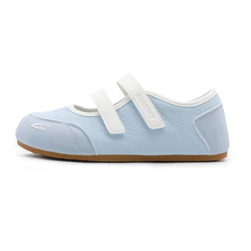 DEERWAY Del Hui French Velcro Mary Jane ballet shoes and flats, cloud puffs with skirts, slip-ons, slip-on slip-on shoes for students, versatile soft-soled temperament for commuting, breathable, lightweight, height-increasing, low-cut lifestyle shoes, women's blue