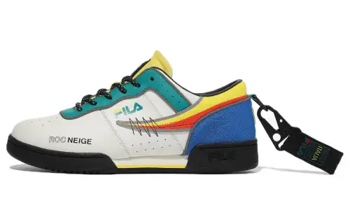 FILA Original Fitness 1988 Rock Nage Leather Low top Sports Casual Shoes Unisex White Blue Green Korean Style