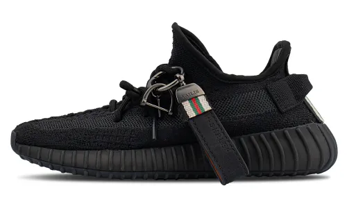 Adidas Originals Yeezy Boost 350 V2 Fabric Abrasion Resistant Abrasion Resistant Low top Casual Shoes Unisex Black