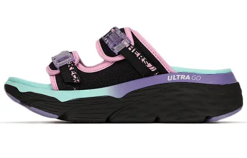 Skechers Max Cushioning Rubber Sole Slide Slippers Women's Blue Green