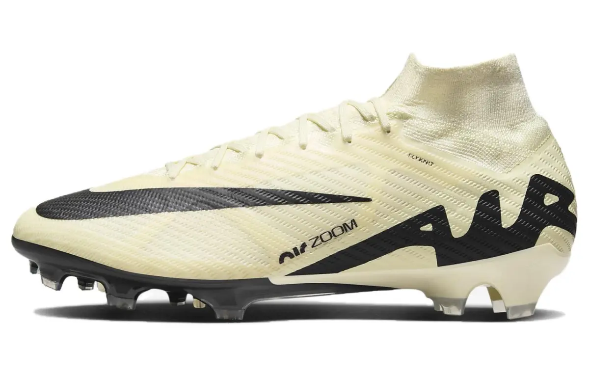 Nike Mercurial Superfly 9 FG Firm Ground Natural Grass Cushioning Abrasion Resistant Soccer Shoes Unisex Yellow Black