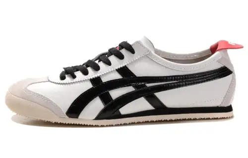 Onitsuka Tiger MEXICO 66 Cushioning Slip Resistant Abrasion Resistant Low top Casual Shoes Men's Black White Red