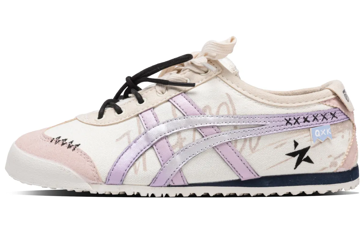 Onitsuka Tiger MEXICO 66 Slip Resistant Abrasion Resistant Low top Casual Shoes Unisex White Purple