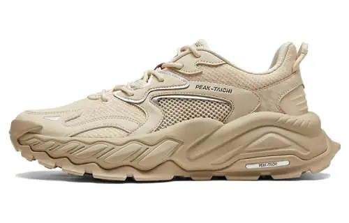 PEAK Taichi Comfortable Cushioning Abrasion Resistant Cushioning, Wear Resistant Low top Casual Shoes Men's Khaki