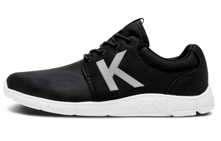Kappa Mesh, Textile Cushioning Abrasion Resistant Breathable Lightweight Low top Casual Shoes Men's Black White