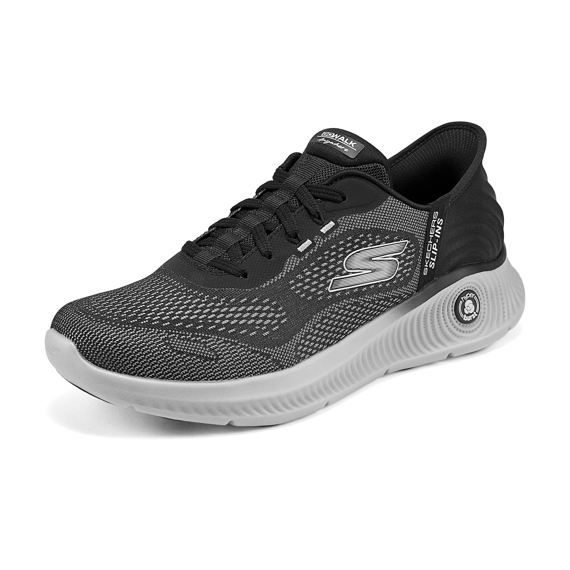 Skechers MEN’S GO WALK Abrasion Resistant Rebound Casual Shoes Men’s Black Gray