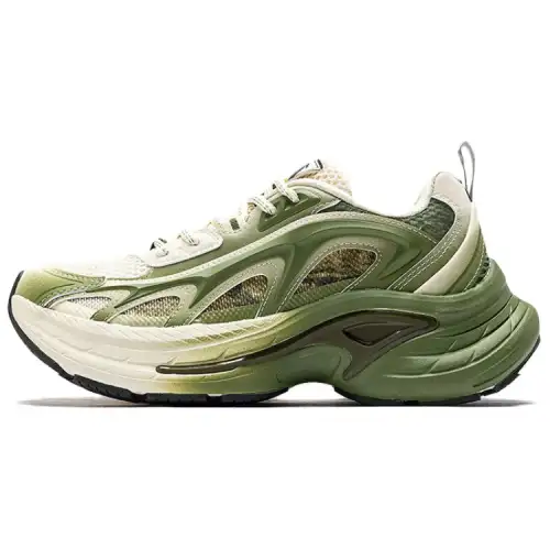Anta Slip Resistant Abrasion Resistant Slip Resistant Abrasion Resistant Low top Casual Shoes Men's Beige Green