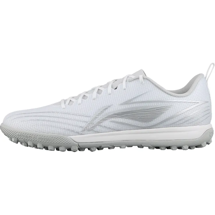 Li Ning TF Turf Artificial Turf Soccer Shoes Men's White Silver