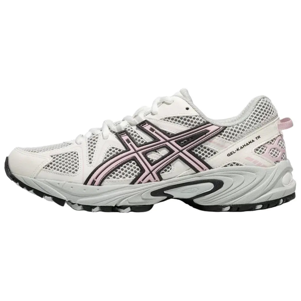 Asics Gel Kahana TR Textile, Synthetic Leather Low top Casual Shoes Women's White Pink