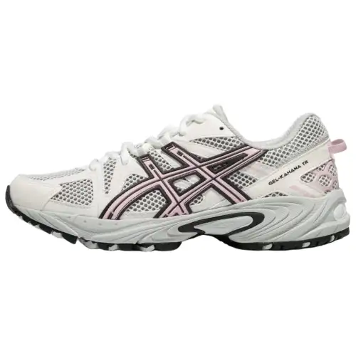 Asics Gel Kahana TR Textile, Synthetic Leather Low top Casual Shoes Women's White Pink
