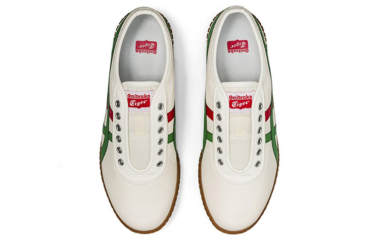 слипоны Onitsuka Tiger Tsunahiki (бежево-белый / зеленый) — Бежевыйбелый / зелёный — фото 3