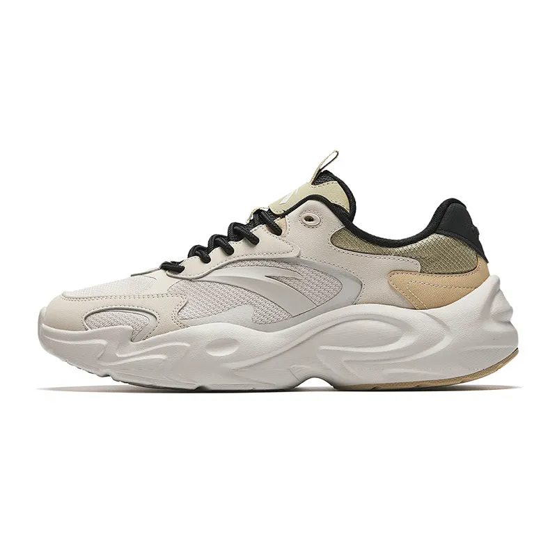 Anta Business Style Slip Resistant, Abrasion Resistant, Breathable Low top Casual Shoes Men's Beige