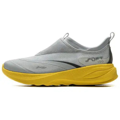 Li Ning SOFT GO 2 Cushioning Slip Resistant Abrasion Resistant Breathable Low top Casual Shoes Men's Mist Gray