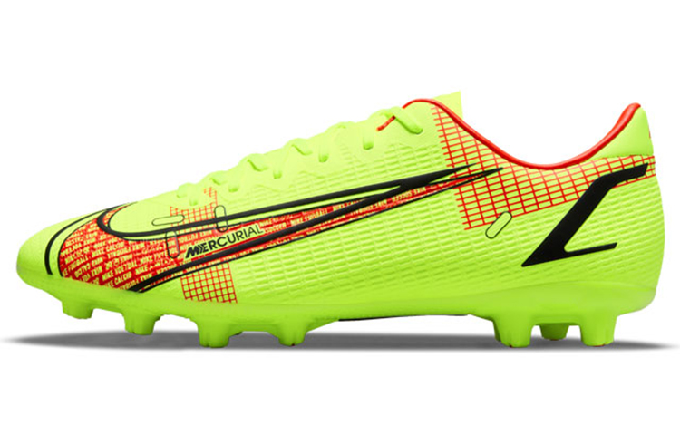 Nike Mercurial Vapor 14 Mercurial 14 Pro round head logo HG (glue spikes) hard grass artificial grass natural grass fabric shock-absorbing non-slip wear-resistant football shoes men's silver yellow