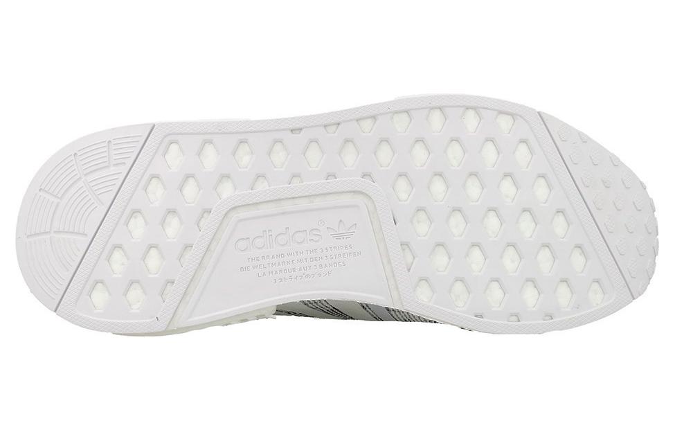Кроссовки adidas originals NMD_R1 (бело-черные) — Белый / чёрный — фото 7