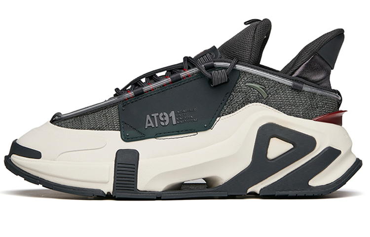 Anta AT91 Cushioning Slip Resistant Abrasion Resistant Low top Running Shoes Black Gray