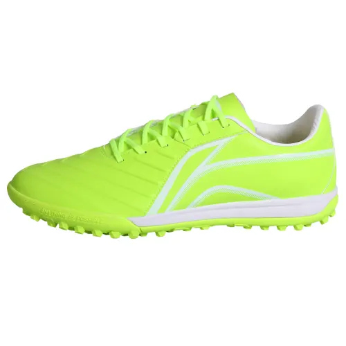 Li Ning Brocade TF Turf Artificial Ground, Indoor Slip Resistant Abrasion Resistant Soccer Shoes Men's Neon Green