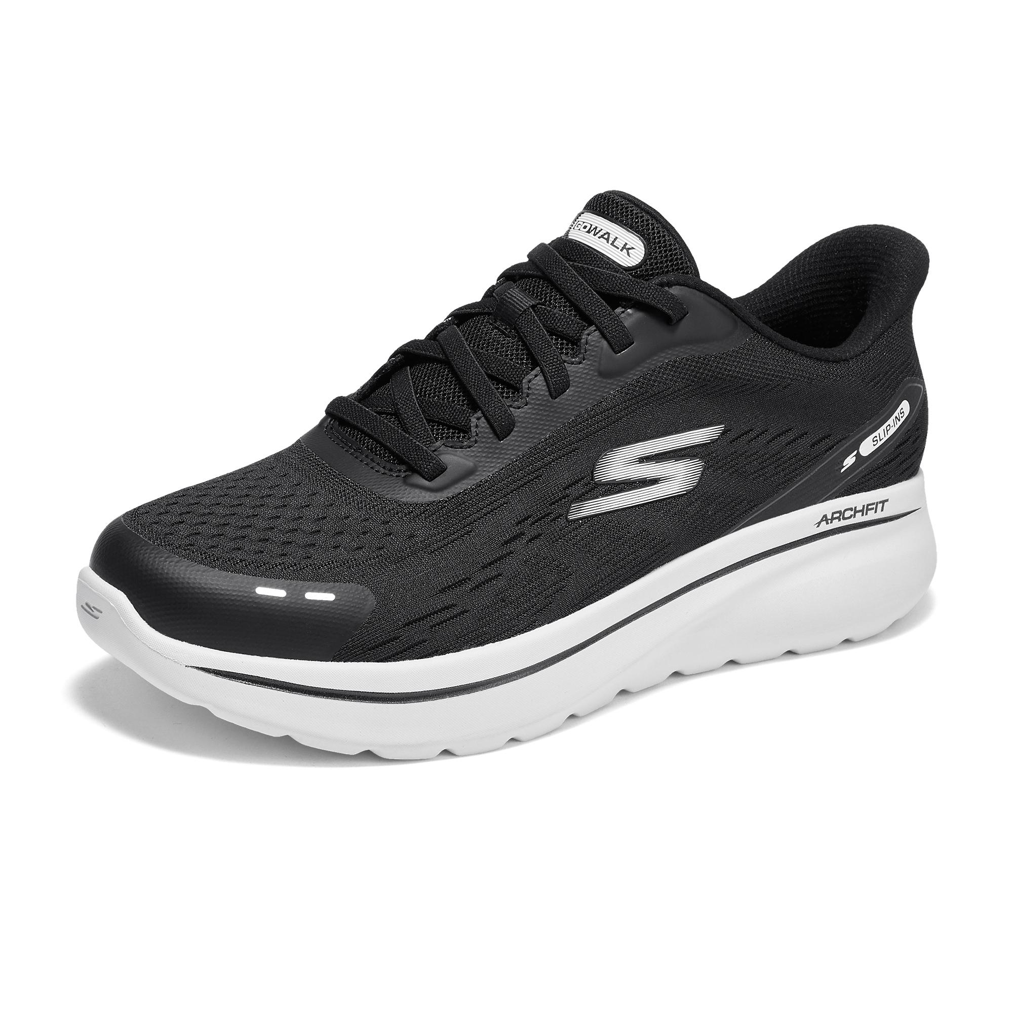 Skechers MEN’S GO WALK Fabric Support Low top Casual Shoes Men’s Black White