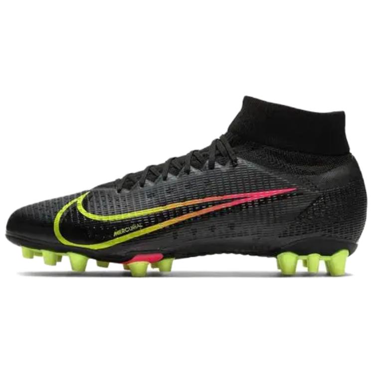 Nike Mercurial Superfly 8 Assassin 14 Pro Round Head Comfort AG (Glue Short Spikes) Wear-resistant and breathable Football Shoes Men's Black Green Orange