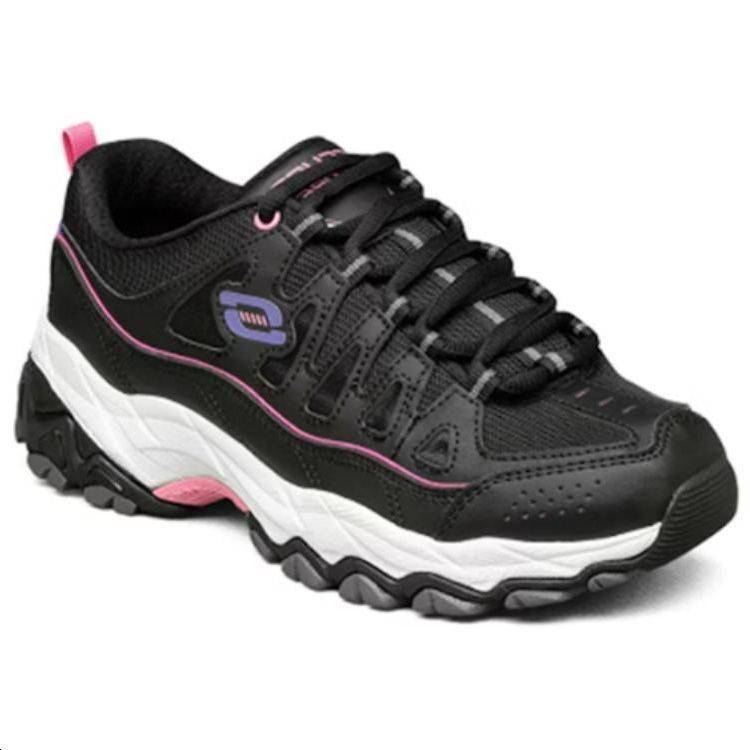 Женские кроссовки Skechers DLITES (черно-бело-розовые) — Чёрный / белый / розовый / фиолетовый — фото 4