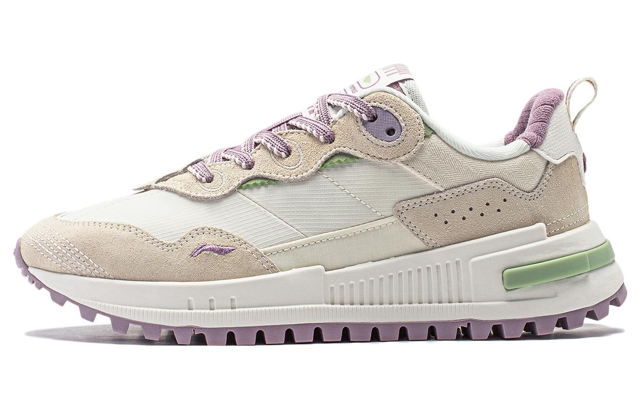 Li Ning Riding The Wind 2.0 Slip Resistant Abrasion Resistant Low top Casual Shoes Women's Light Antique Yellow