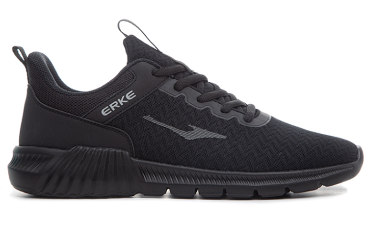 Erke Fabric Cushioning Slip Resistant Abrasion Resistant Low top Running Shoes Men’s Black