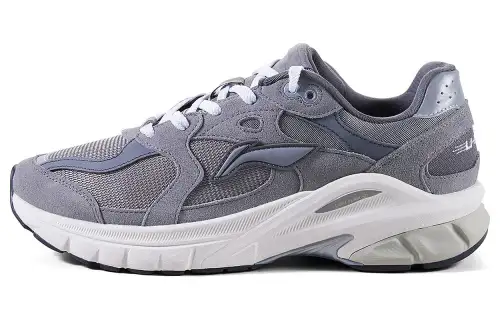 Li Ning Furious Rider Runner Abrasion Resistant Low top Casual Shoes Men's Gray White