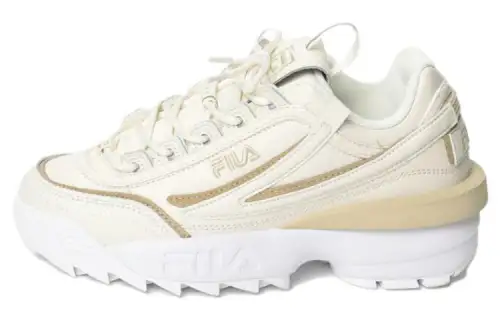 FILA Disruptor 2 EXP Lace Up Abrasion Resistant Low top Casual Shoes Women's Ecru