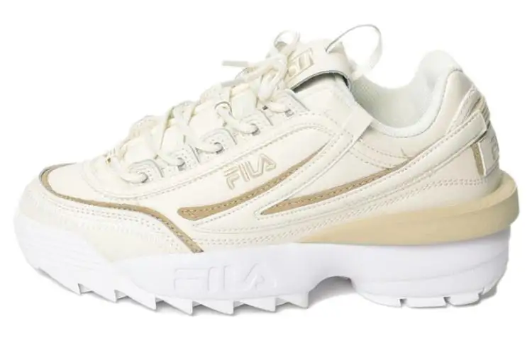 FILA Disruptor 2 EXP Lace Up Abrasion Resistant Low top Casual Shoes Women's Ecru