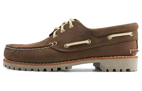 Timberland Leather Slip Resistant Abrasion Resistant Low top Casual Shoes Men's Dark Brown