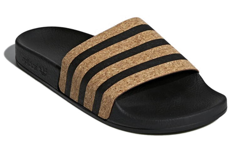 Женские шлепанцы adidas originals Adilette (черно-коричневые) — Чёрный / коричневый — фото 3