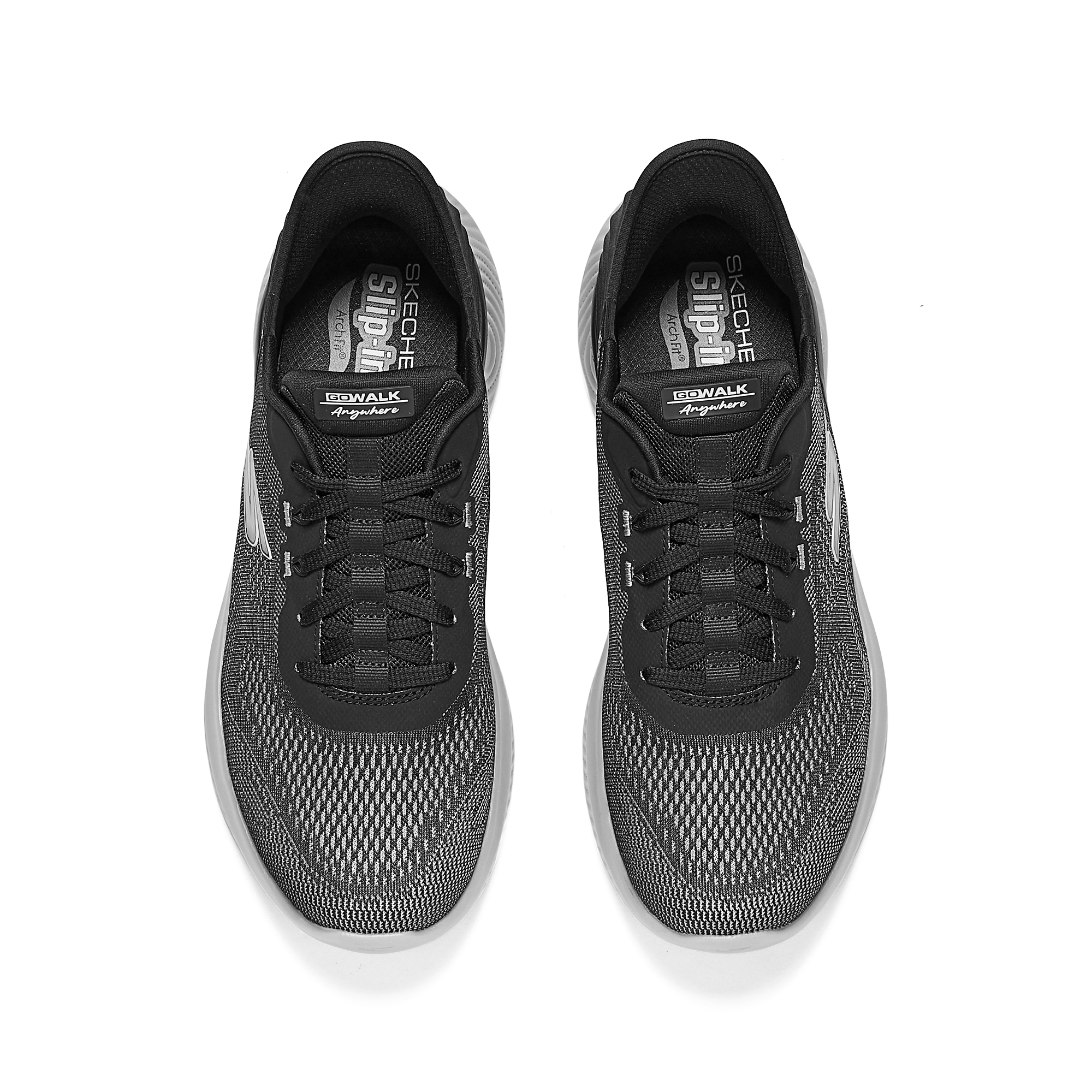 Skechers MEN’S GO WALK Abrasion Resistant Rebound Casual Shoes Men’s Black Gray