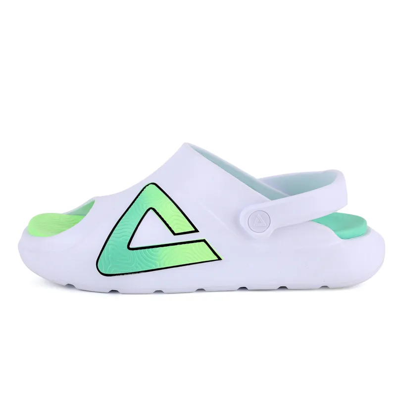 PEAK Slide Slippers Men's White Emerald Green