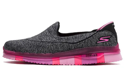 Skechers Go Flex Casual Shoes Women's Low Top Black/Peach Pink