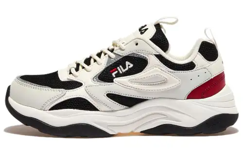 FILA Ray Lace Up Low top Casual Shoes Unisex Black White